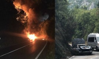 Čanj: U požaru izgorio automobil, vatra prijetila kućama iznad magistrale