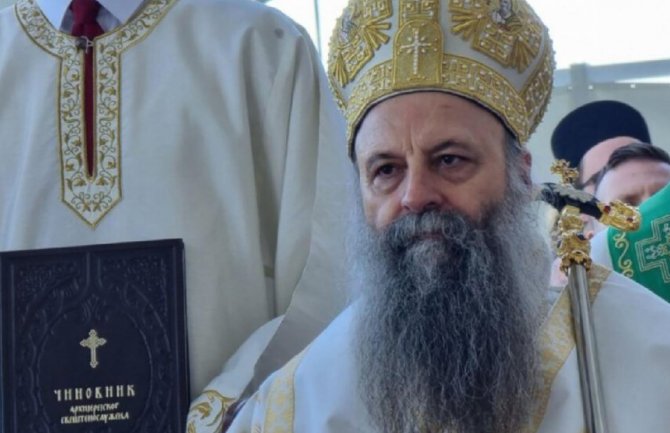 MCP: Odlaže se dolazak patrijarha Porfirija zbog trodnevne žalosti