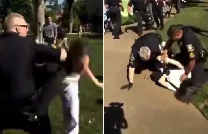 Snimak hapšenja profesorice na propalestinskim demonstracijama zgrozio svijet: Policajac je bacio na zemlju