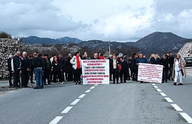 U ponedjeljak blokada puta Podgorica - Cetinje