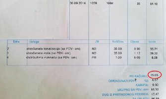 Računi za vodu u Budvi od 60 do 90 eura