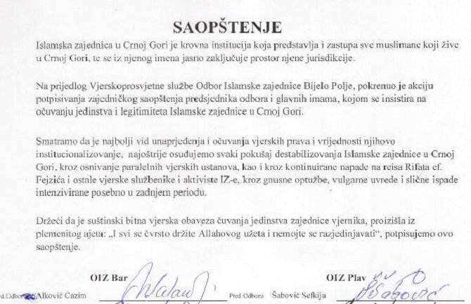 IZCG je krovna institucija muslimana