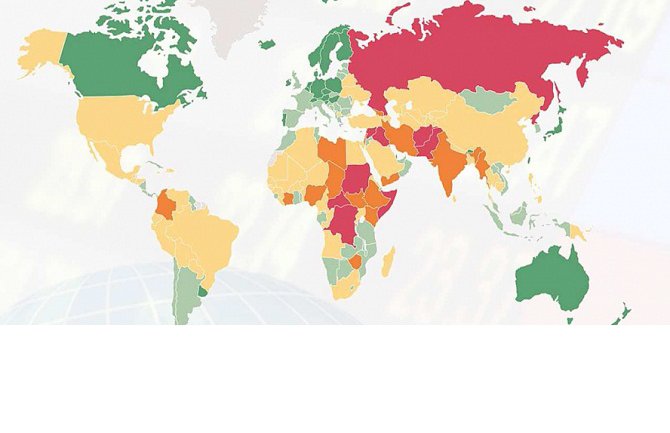 Najmanje mirne zemlje u regionu su Crna Gora, Kosovo i Makedonija