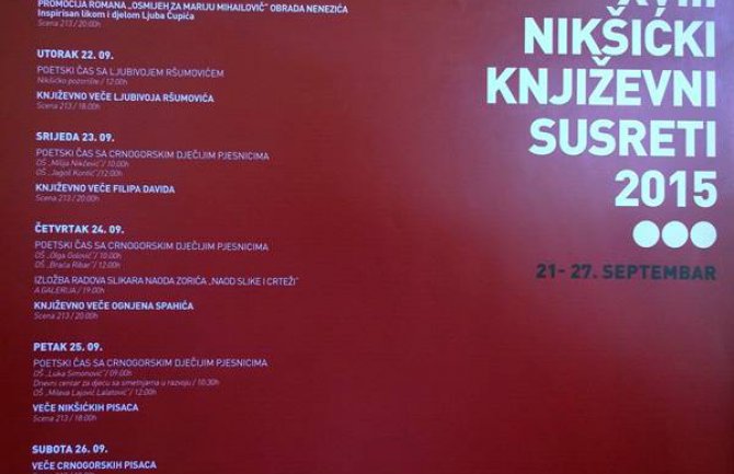 21. septembra počinju XVIII Nikšiċki knjiżevni susreti