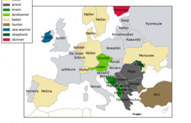 Ljudi u Evropi dobijali prezimena na osnovu zanimanja (FOTO)