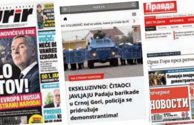 Srpski mediji žele da prikažu Crnu Goru kao nestabilnu državu