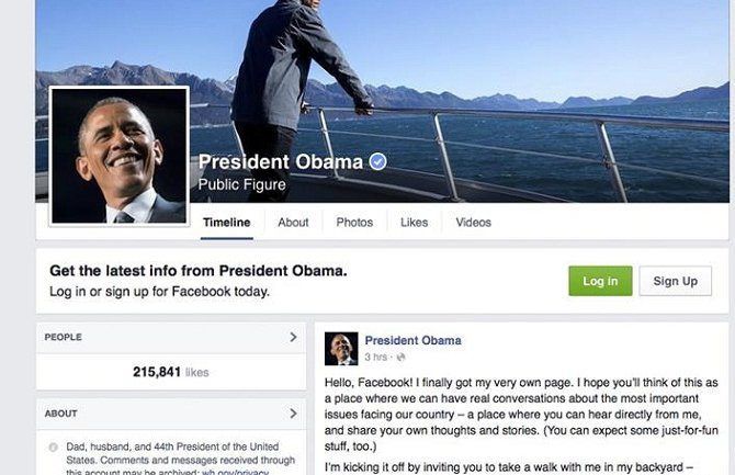 Obama otvorio nalog na Fejsbuku, profil lajkovalo preko 800.000 korisnika