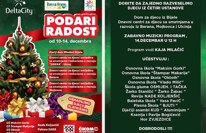 Donacijom uljepšajte praznike djeci iz Kolašina, Berana, Rožaja i Ulcinja