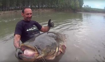 Nakon sat vremena borbe upecao soma od 120 kg!(VIDEO)