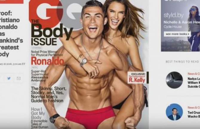 Ronaldo i Alesandra Ambrosio polugoli na naslovnici GQ-a (FOTO)