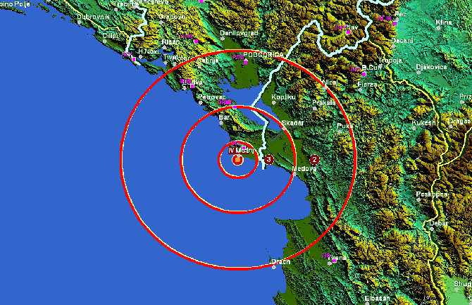 Zemljotres kod Ulcinja