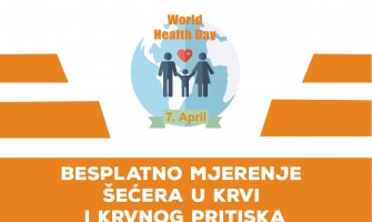 Besplatno mjerenje krvnog pritiska i nivoa šećera u krvi povodom Dana zdravlja