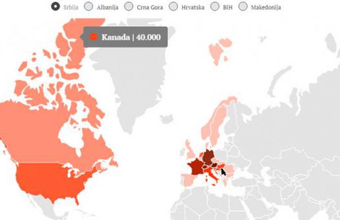 Najmanje ljudi se iselilo iz Crne Gore, najviše iz BIH