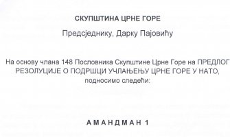 Podnijeli amandmane na Predlog Rezolucije o podršci učlanjenju u NATO