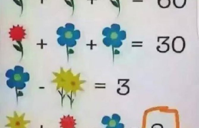 Ovaj zadatak sa cvijećem ne mogu da riješe ni nastavnici matematike