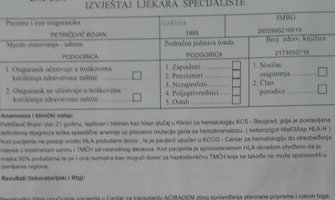 Fond za zdravstveno osiguranje će snositi troškove liječenja Bojana Petričevića u Turskoj