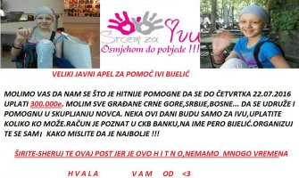 Za Ivino liječenje do četvrtka potrebno obezbijediti 300 hiljada eura