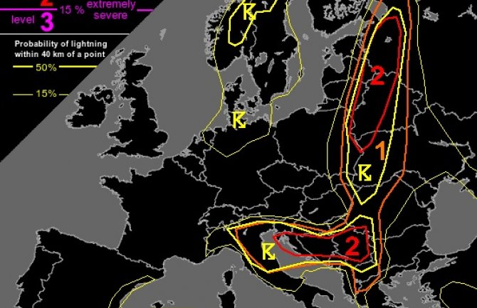 Drugi stepen upozorenja na nevrijeme za dio regiona