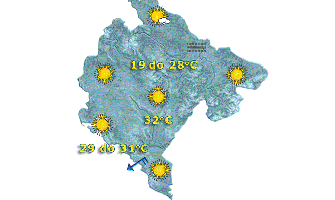 Sunčano , do 32 stepena
