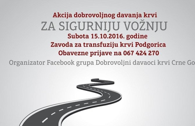 U subotu akcija dobrovoljnog davanja krvi: Za sigurniju vožnju