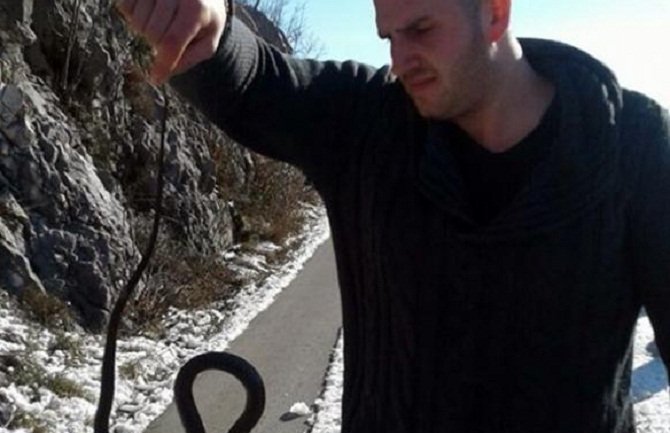 Nikšićanin pronašao smrznutu zmiju (FOTO)