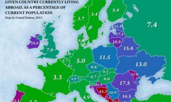 Mapa migracija u Evropi: Crnogorci sele u Srbiju