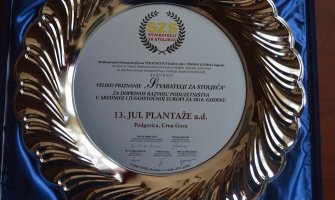 Plantaže osvojile priznanje 