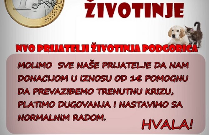 Prijatelji životinja: Donacijom od 1€ spasite život nekoj bespomoćnoj životinji
