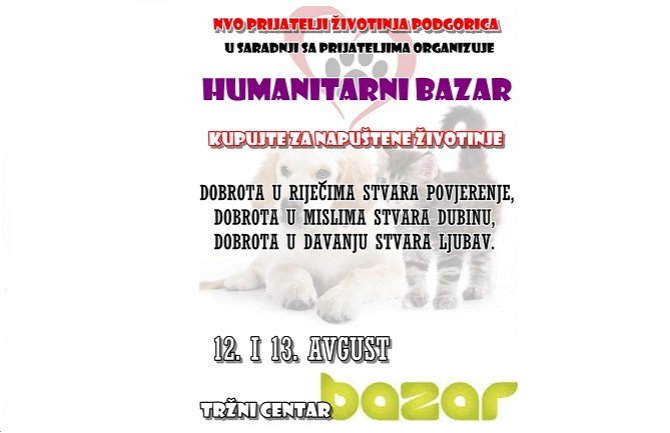 Humanitarni Bazar za pomoć napuštenim životinjama za vikend 