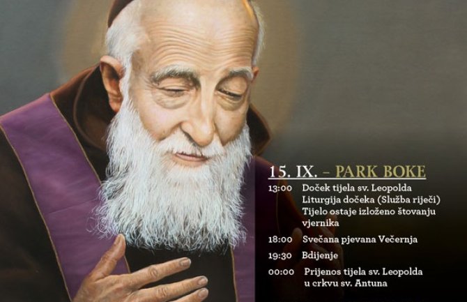 Herceg Novi će spremno dočekati dolazak tijela velikog sveca Sv Leopolda