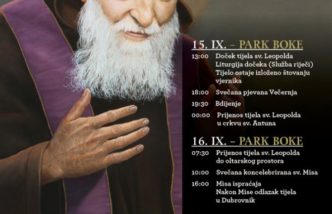 Neće biti dužih zabrana saobraćaja tokom boravka relikvije,tijela Sv Leopolda u H.Novom