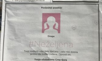 #Neželjena: Zaustavimo selektivne abortuse u Crnoj Gori