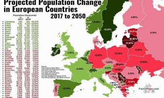 CIA: U Crnoj Gori do 2050. 7,9% manje ljudi nego danas