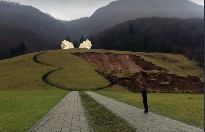 Klizište prijeti da ugrozi spomenik Bitke na Sutjesci