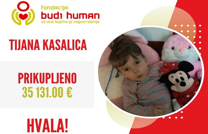Humanost na djelu: Za Tijanu sakupljeno preko 35 hiljada eura