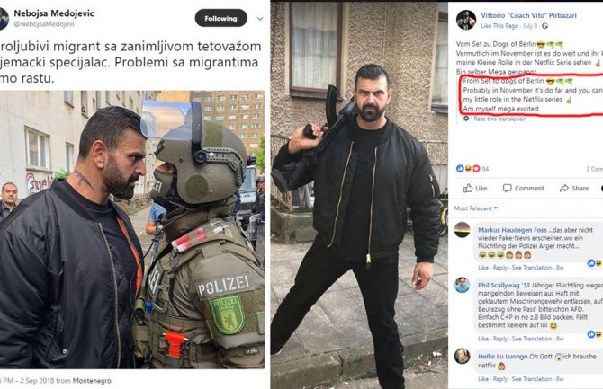 Medojević za glumca mislio da je migrant: 