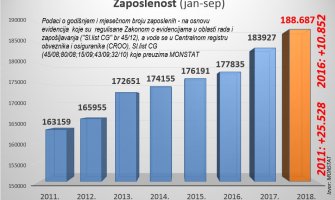 11.000 zaposlenih više u odnosu na početak mandata 41. Vlade, veća prosječna plata 