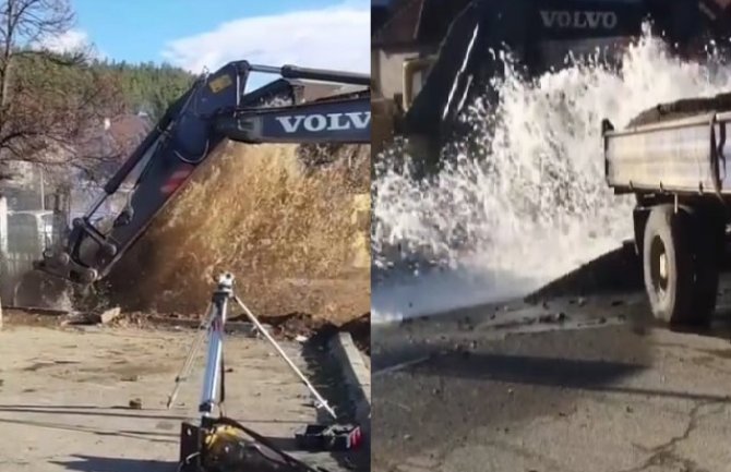 Berane: Prilikom radova oštećen cjevovod, ogromna šteta, dio grada bez vode