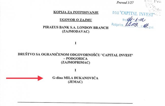 Capital invest: Kredibilitet i ugled Đukanovića bio presudan za dobijanje kredita