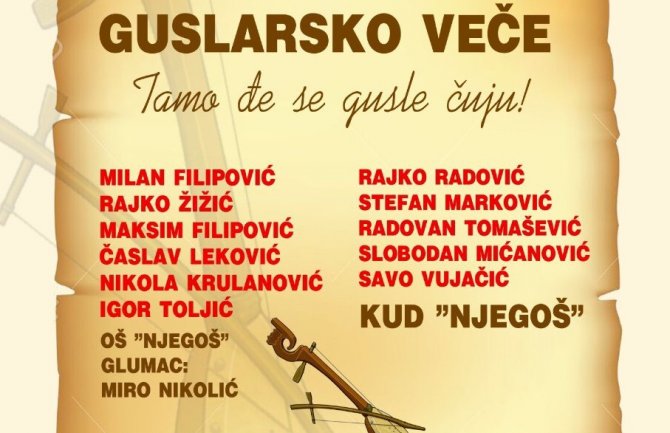 Guslarsko veče u čast 3.juna u Prijestonici