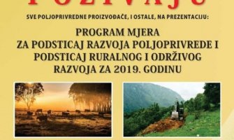 U subotu u sali SO Bijelo Polje prezentacije za poljoprivrednike
