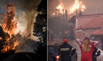 Veliki požari u Grčkoj: Evakuisani manastiri, sela, vjetar raznosi pepeo kilometrima(VIDEO)