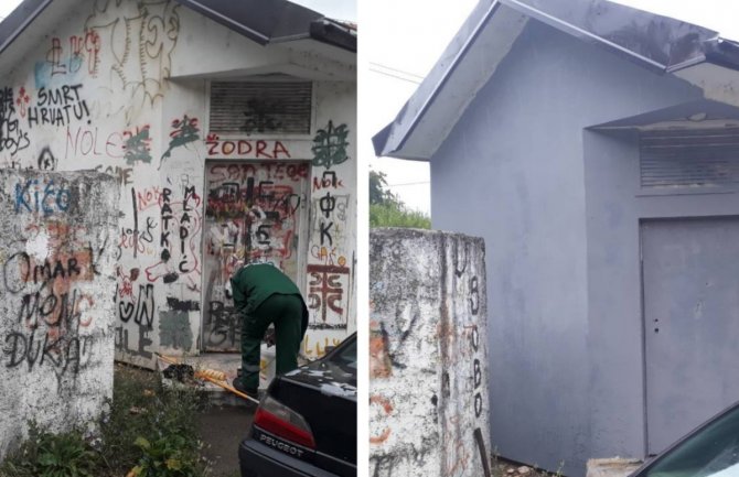 Šovinistički natpis na ulazu u BP u kratkom roku uklonjen: Ovaj ispad nije stvarna slika zajedničkog suživota u gradu