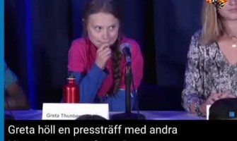 Greta zbunjena na konferenciji za novinare, nespretno odgovarala na pitanja(VIDEO)