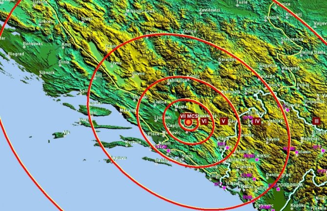 Novi snažan zemljotres - 5,4 po Rihteru pogodio područje Nevesinja