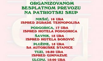 Prevoz iz 11 gradova besplatan:Patriotski skup nije pandam litijama, već revolt zbog napada na CG