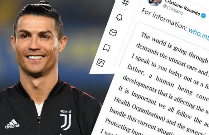 Ronaldo svoje hotele pretvara u bolnice i plaća sve troškove liječenja oboljelima od koronavirusa