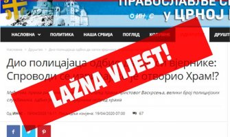 Policija juče nije hapsila vjernike i sveštenike ispred hrama u Podgorici