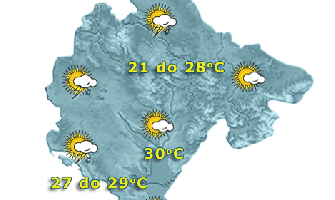 Sjutra promjenljivo oblačno, tokom noći kiša, do 30 stepeni