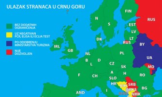 Zabranjen ulazak u Crnu Goru iz Srbije i još tri zemlje